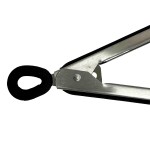 Tablecraft CW404 13-1/2 Inch Long Utility Tongs with Locking Feature Black Silicone