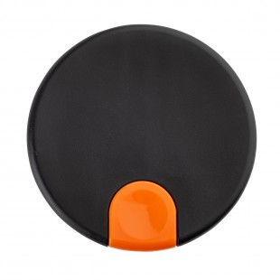 Tablecraft 12673 3.5 Inch Decaf Lid Orange Thumb Press Polypropylene