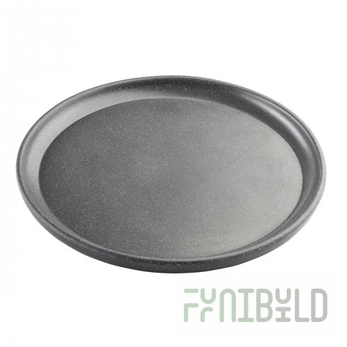 Tablecraft 11809 9 Inch Round Serving Plate Melamine Gray with Speckles
