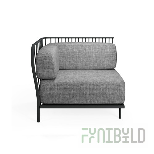 emuamericas, llc E1083-22 35 Inch Cannolè Lounge Left Corner Module Steel Wire Back