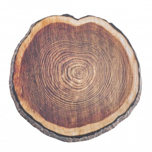 Tablecraft 10254 11 Inch Diameter Round Melamine Platter Brown Growth Ring