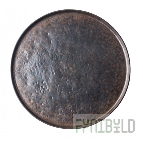 Tablecraft 123518BR 16 Inch Round Platter Brown Melamine Serving Tray