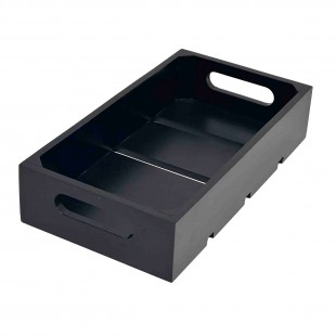 CRATE13BK 6 Inch Gastro Serving Display Crate with Cut Out Handles Wood Black CRATE13BK 6 Inch Gastro Serving Display Crate with Cut Out Handles Wood Black