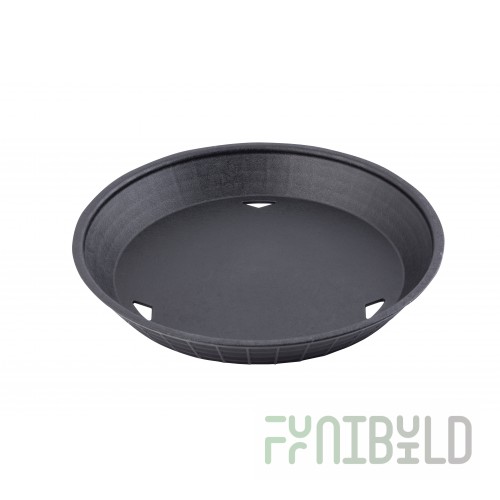 Tablecraft 137510BK 10 Inch Round Platter Basket Heat Resistant Black Polypropylene