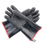 Tablecraft 11735 6 Inch High Heat Glove Black with Red Cuff Pair of 2 Tablecraft 11735 6 Inch High Heat Glove Black with Red Cuff Pair of 2