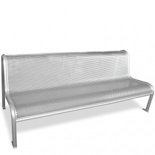 emuamericas, llc U340M-30 81 Inch Long Outdoor Bench Perforated Steel Silver