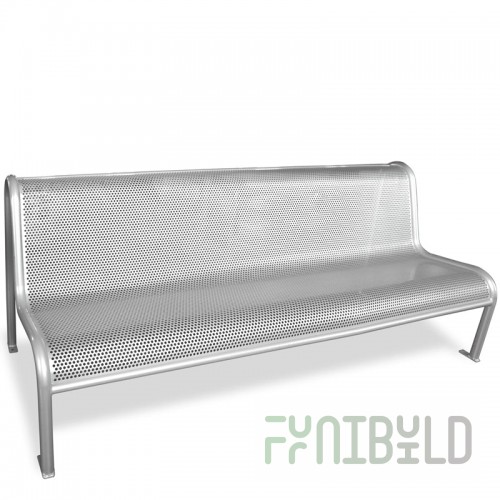 emuamericas, llc U340M-30 81 Inch Long Outdoor Bench Perforated Steel Silver