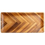 Tablecraft 12569 13 Inch Acacia Wood Rectangular Serving Plate Tone and Tone Tablecraft 12569 13 Inch Acacia Wood Rectangular Serving Plate Tone and Tone