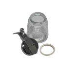 Tablecraft 1370CP 8 Oz Glass Dispenser with Chrome Plated ABS Top Dishwasher Safe