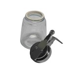 Tablecraft 1370CP 8 Oz Glass Dispenser with Chrome Plated ABS Top Dishwasher Safe