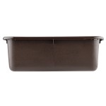Tablecraft 1537BR 15 Inch Tote Box with Reinforced Handles Brown Polyethylene Pebbled Finish