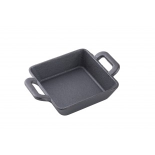 Tablecraft CW30150 12 Oz Mini Server with Handles Cast Iron Square