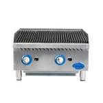 Globe GCB24G-RK 24 Inch Countertop Gas Charbroiler with Char Rock 80000 BTU