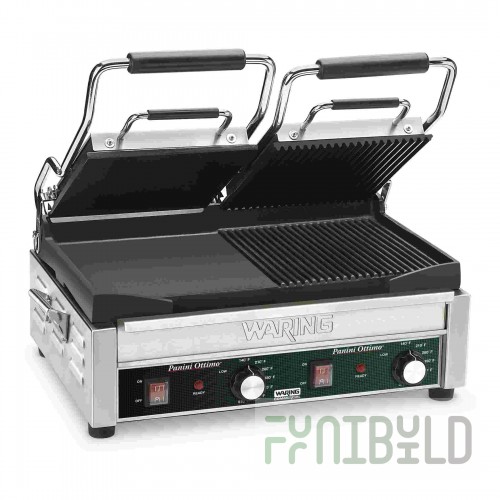 Waring WDG300 Ribbed and Flat Grill, 17 in. x 9.5 in., 240 Volt