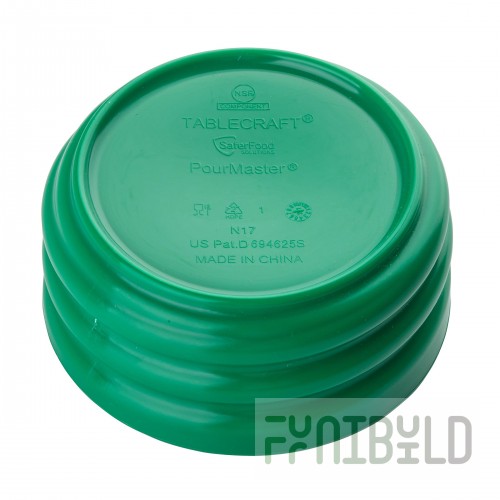 Tablecraft N17GN 3.62 Inch Green PourMaster Low Profile Top Dishwasher Safe