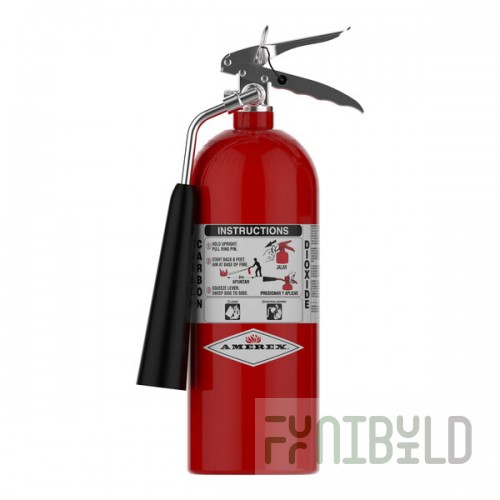 Amerex 322 5 lb. Carbon Dioxide BC Fire Extinguisher with Tube and Horn 1712 - UL Rating 5B:C