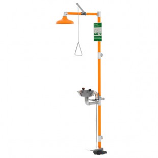 Guardian Equipment G1902PHFC Safety Station with Eyewash, Plastic Bowl, and Hand / Foot Control