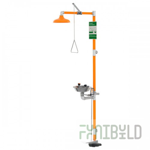 Guardian Equipment G1902PHFC Safety Station with Eyewash, Plastic Bowl, and Hand / Foot Control