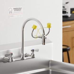 Bradley Chrome-Plated Brass Universal Faucet Mount Eyewash S19-200B Bradley Chrome-Plated Brass Universal Faucet Mount Eyewash S19-200B