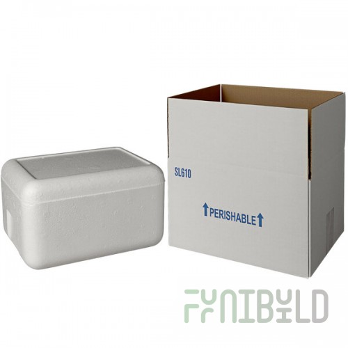 Insulated Shipping Box with Foam Cooler 11 3/8