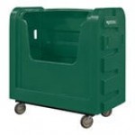 Royal Basket Trucks 36 Cu. Ft. Red Bulk Poly Truck with Steel Base and 2 Rigid / 2 Swivel Casters R36-RDX-BFC-6UNN