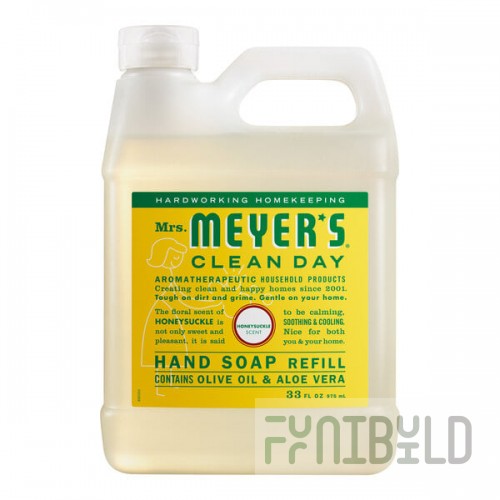 Mrs. Meyer's Clean Day 394966 33 oz. Honeysuckle Scented Hand Soap Refill - 6/Case