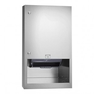 American Specialties, Inc. Simplicity 10-645210A-6 Semi-Recessed Battery-Operated Automatic Roll Paper Towel Dispenser American Specialties, Inc. Simplicity 10-645210A-6 Semi-Recessed Battery-Operated Automatic Roll Paper Towel Dispenser