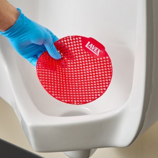 Lavex Cherry Scent 2-Sided Vinyl Deodorizing Urinal Screen - 12/Case Lavex Cherry Scent 2-Sided Vinyl Deodorizing Urinal Screen - 12/Case