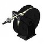 T&S B-7245 50' Open Hose Reel with Epoxy Coated Creamery Hose and Double Arm Support