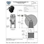 T&S B-7245 50' Open Hose Reel with Epoxy Coated Creamery Hose and Double Arm Support