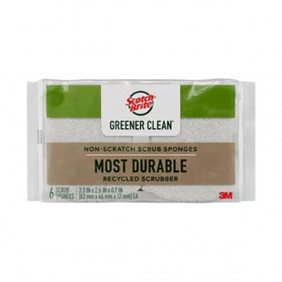 3M Scotch-BriteTM Greener Clean 70007082145 Non-Scratch Scrub Sponge - 6/Pack