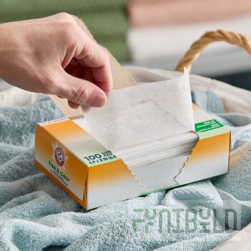Arm & Hammer® 100-Count Free & Clear Dryer Sheets - 6/Case