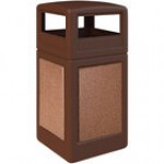 Commercial Zone 720422K StoneTec 42 Gallon Square Brown Decorative Trash Can with Pepperstone Panels and Dome Lid Commercial Zone 720422K StoneTec 42 Gallon Square Brown Decorative Trash Can with Pepperstone Panels and Dome Lid