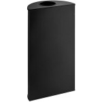 Lancaster Table & Seating 12 Gallon Black Powder-Coated Metal Half Round Decorative Trash Can Lancaster Table & Seating 12 Gallon Black Powder-Coated Metal Half Round Decorative Trash Can