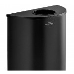 Lancaster Table & Seating 12 Gallon Black Powder-Coated Metal Half Round Decorative Trash Can Lancaster Table & Seating 12 Gallon Black Powder-Coated Metal Half Round Decorative Trash Can