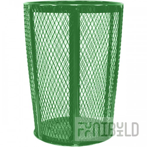 Witt Industries EXP-52GN 48 Gallon Green Steel Mesh Round Outdoor Trash Can