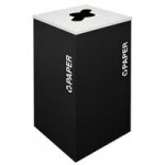 Ex-Cell Kaiser RC-KDHR-R BLX Kaleidoscope Collection Black Texture 8 Gallon Customizable Half-Round Recyclables Receptacle
