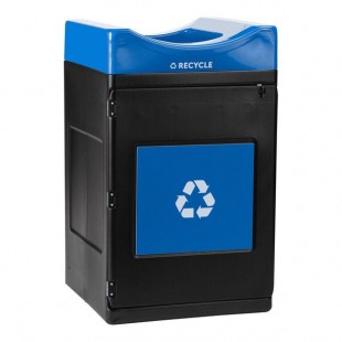 Commercial Zone Avante 55 Gallon Blue Polyethylene Square Indoor / Outdoor Modular Single-Stream Recycling Bin