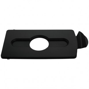 Rubbermaid® 2007893 Slim Jim Recycling Black Rectangular Hinged Bottle Lid Insert