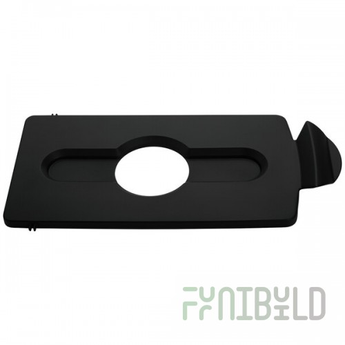 Rubbermaid® 2007893 Slim Jim Recycling Black Rectangular Hinged Bottle Lid Insert