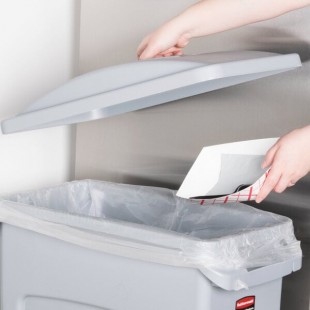Rubbermaid® FG268888LGRAY Slim Jim Light Gray Handle Rectangular Trash Can Lid