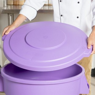 Carlisle 84103389 Bronco 32 Gallon Purple Flat Round Trash Can Lid Carlisle 84103389 Bronco 32 Gallon Purple Flat Round Trash Can Lid