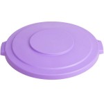 Carlisle 84103389 Bronco 32 Gallon Purple Flat Round Trash Can Lid