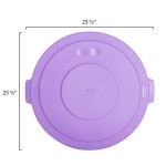 Carlisle 84103389 Bronco 32 Gallon Purple Flat Round Trash Can Lid