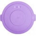 Carlisle 84103389 Bronco 32 Gallon Purple Flat Round Trash Can Lid