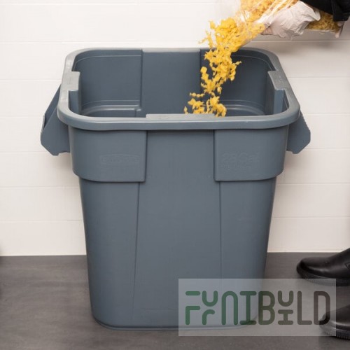 Rubbermaid® BRUTE 28 Gallon Gray Square Trash Can and Lid