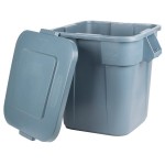 Rubbermaid® BRUTE 28 Gallon Gray Square Trash Can and Lid