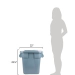 Rubbermaid® BRUTE 28 Gallon Gray Square Trash Can and Lid