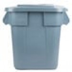 Rubbermaid® BRUTE 28 Gallon Gray Square Trash Can and Lid