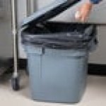 Rubbermaid® BRUTE 28 Gallon Gray Square Trash Can and Lid